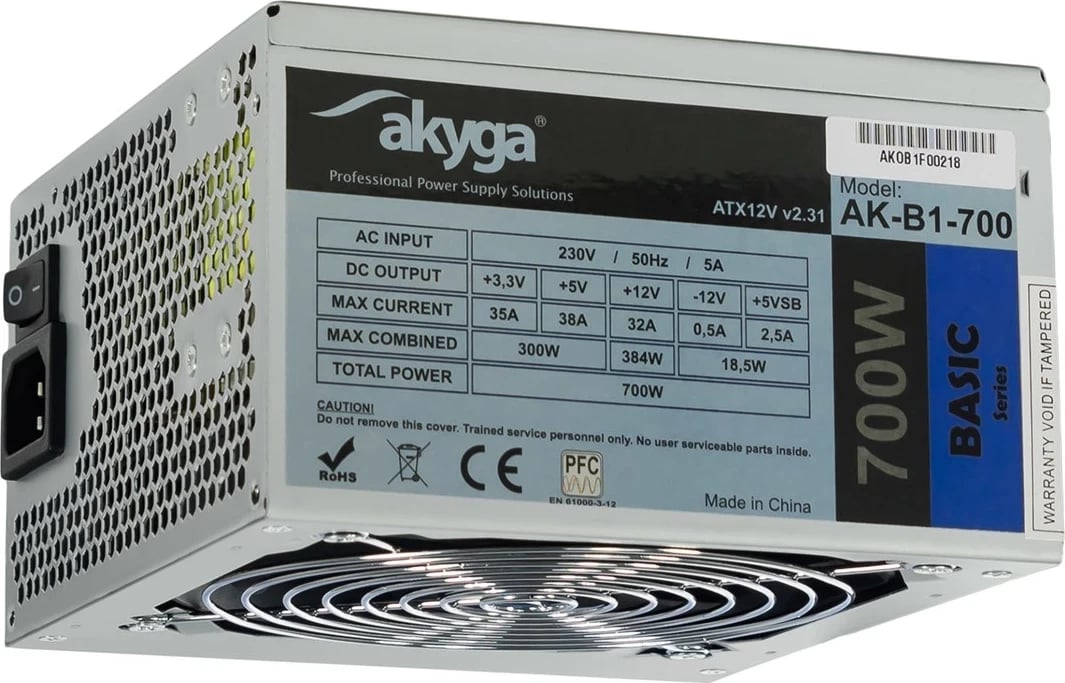 Fuznizues me energji Akyga AK-B1-700, 700 W, 20+4 pin ATX, hiri