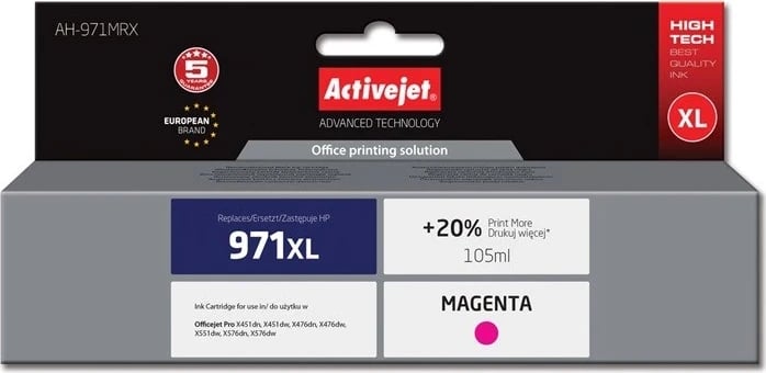 Ngjyrë zëvëndësuese Activejet AH-971MRX për printer HP, vjollcë