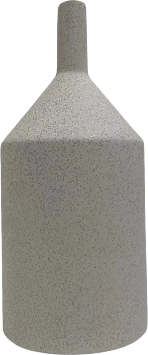 Dekor tavoline prej qeramike, GALAD FH4608.01, ngjyrë e bardhë e zbehtë me kristalizim, Φ13,5x30,5Hcm