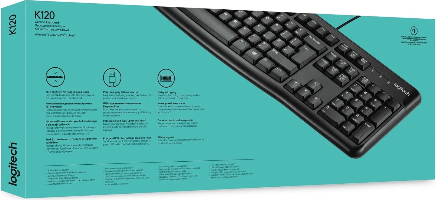 Tastierë Logitech K120, e zezë