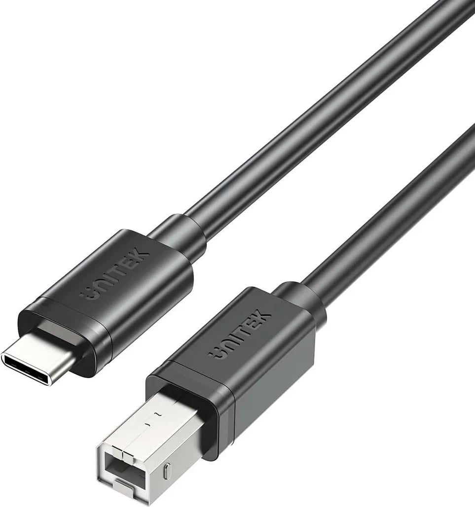 Kabëll Unitek, USB-C në USB-B 2.0, 2m, i zi