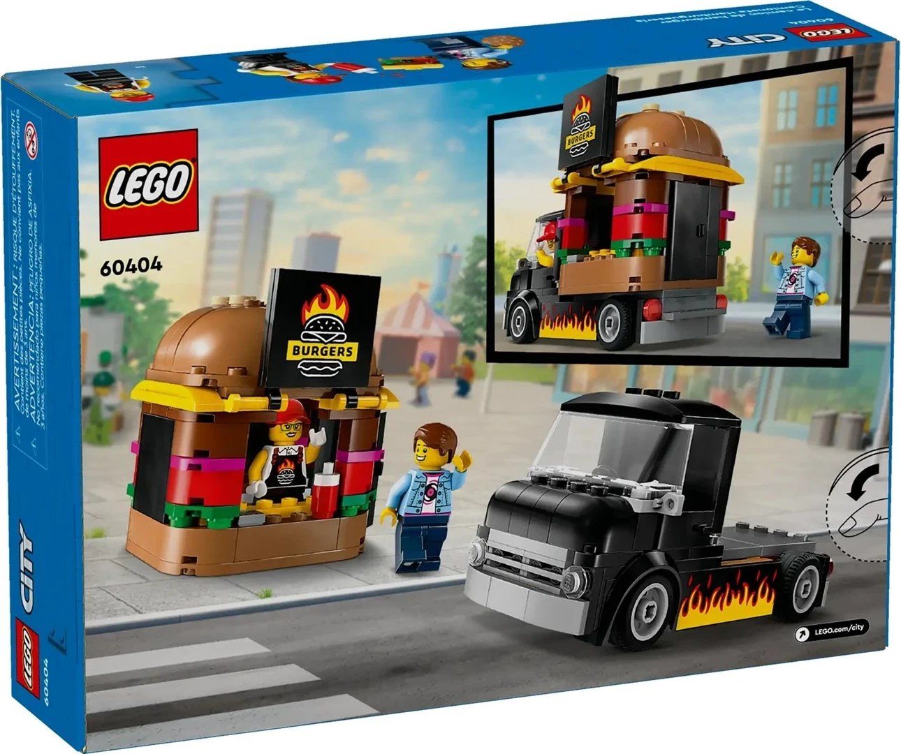 Set LEGO City 60404 Burger Truck, 194 pjesë, për fëmijë 5+