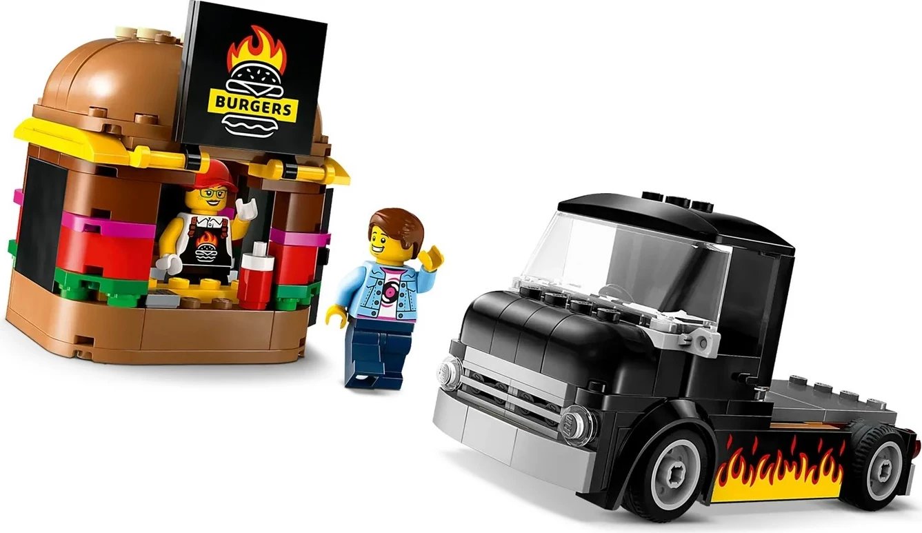 Set LEGO City 60404 Burger Truck, 194 pjesë, për fëmijë 5+