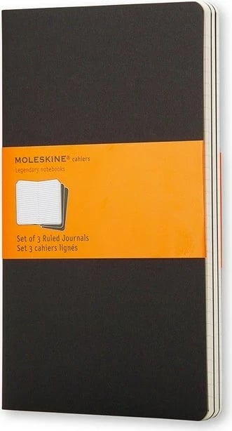 Fletore shkrimi Moleskine Cahier, 80 fletë, Set 3 copë, E zezë