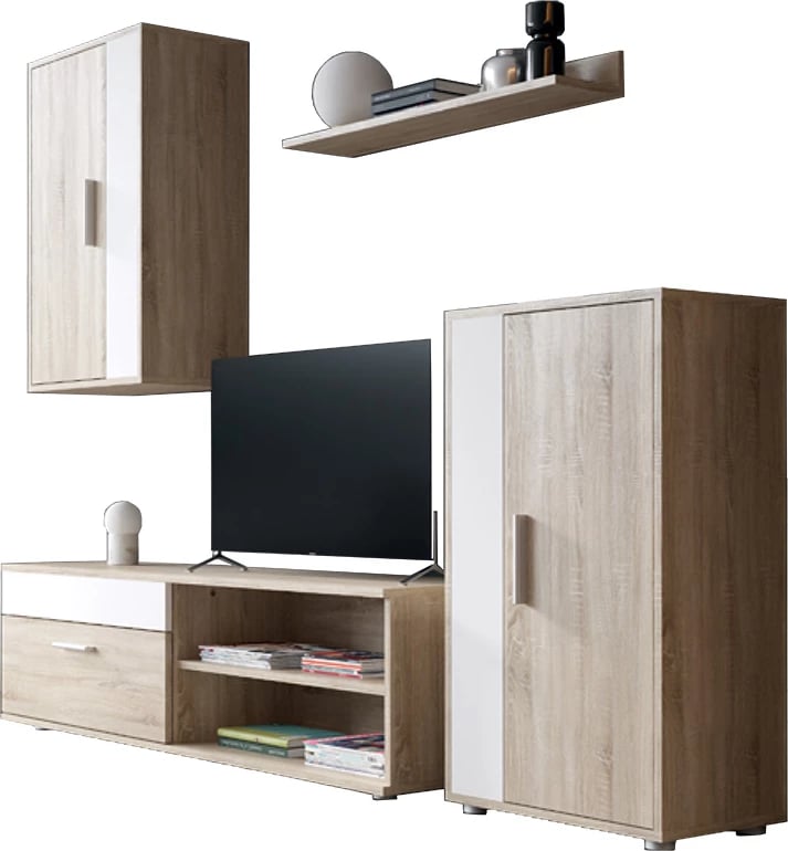 Njësi TV Zafira pakoworld sonoma-bardhë 190x35x190cm