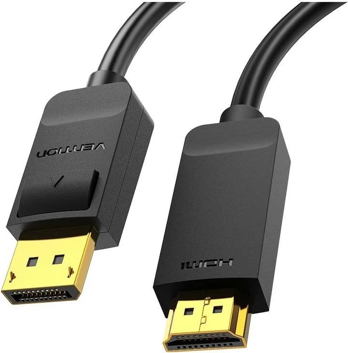 Kabëll Vention DisplayPort 1.2 - HDMI 1.4, 4K 30Hz, 2m, i zi