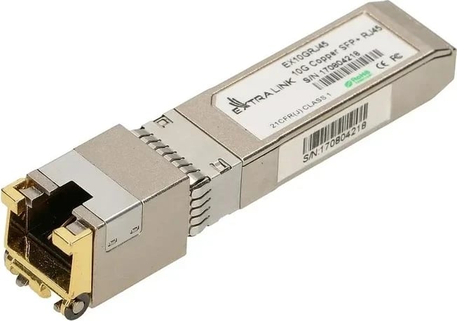 Modul SFP Extralink EX.8444, 10Gb/s, RJ-45, Argjendtë