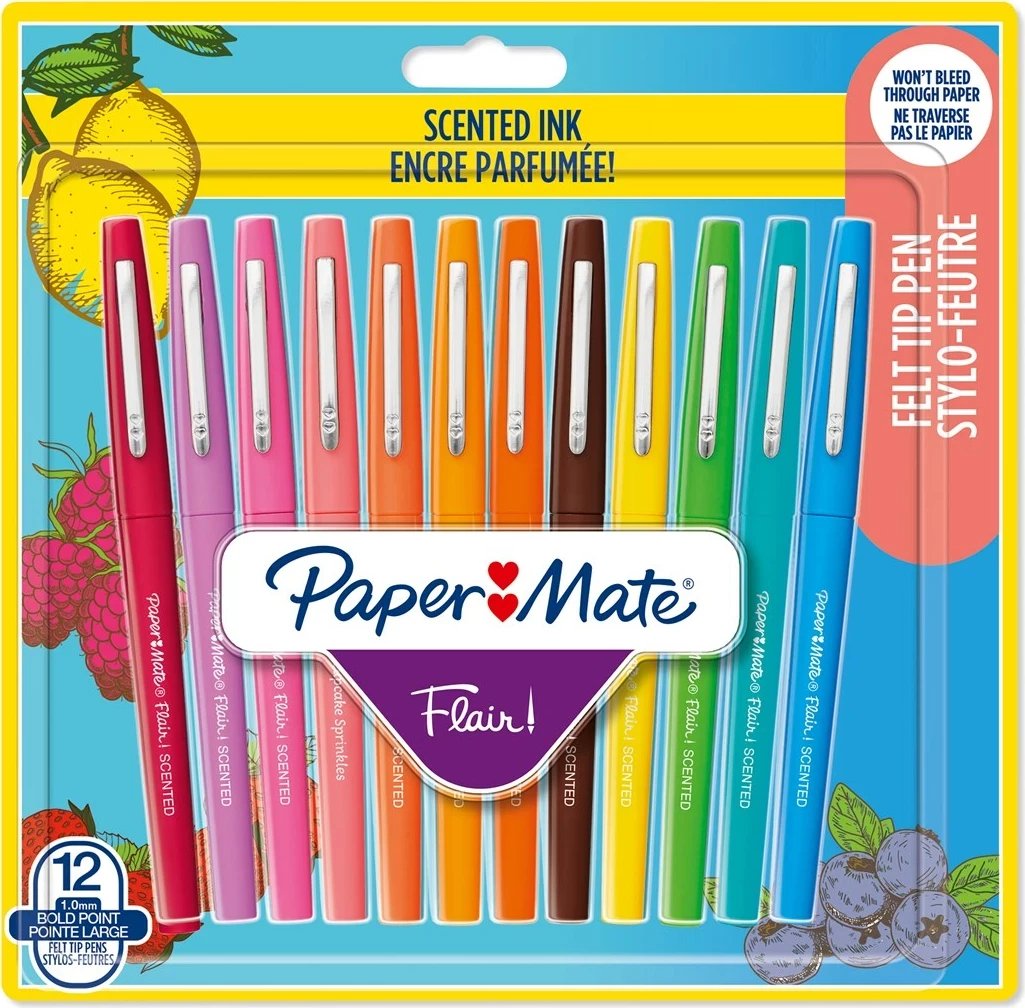 Stilolapsa Paper Mate Flair, 12 copë, me aromë, 0.7 mm