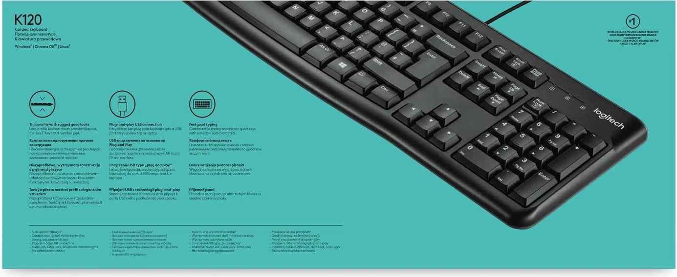 Tastierë Logitech K120, e zezë