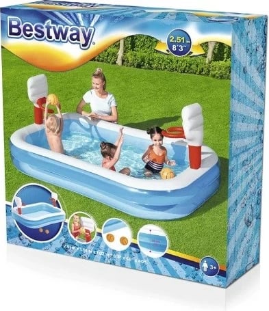 Pishinë Bestway për fëmijë me basketboll, 1020 mm, Vinil