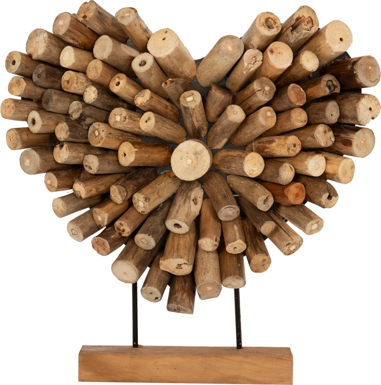 Dekor tavoline SHINZO, formë zemre, dru degë TEAK, ngjyrë natyrale, 44x5x44H cm