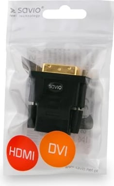 Kokë për kabllo DVI HDMI Savio CL-21, e zezë