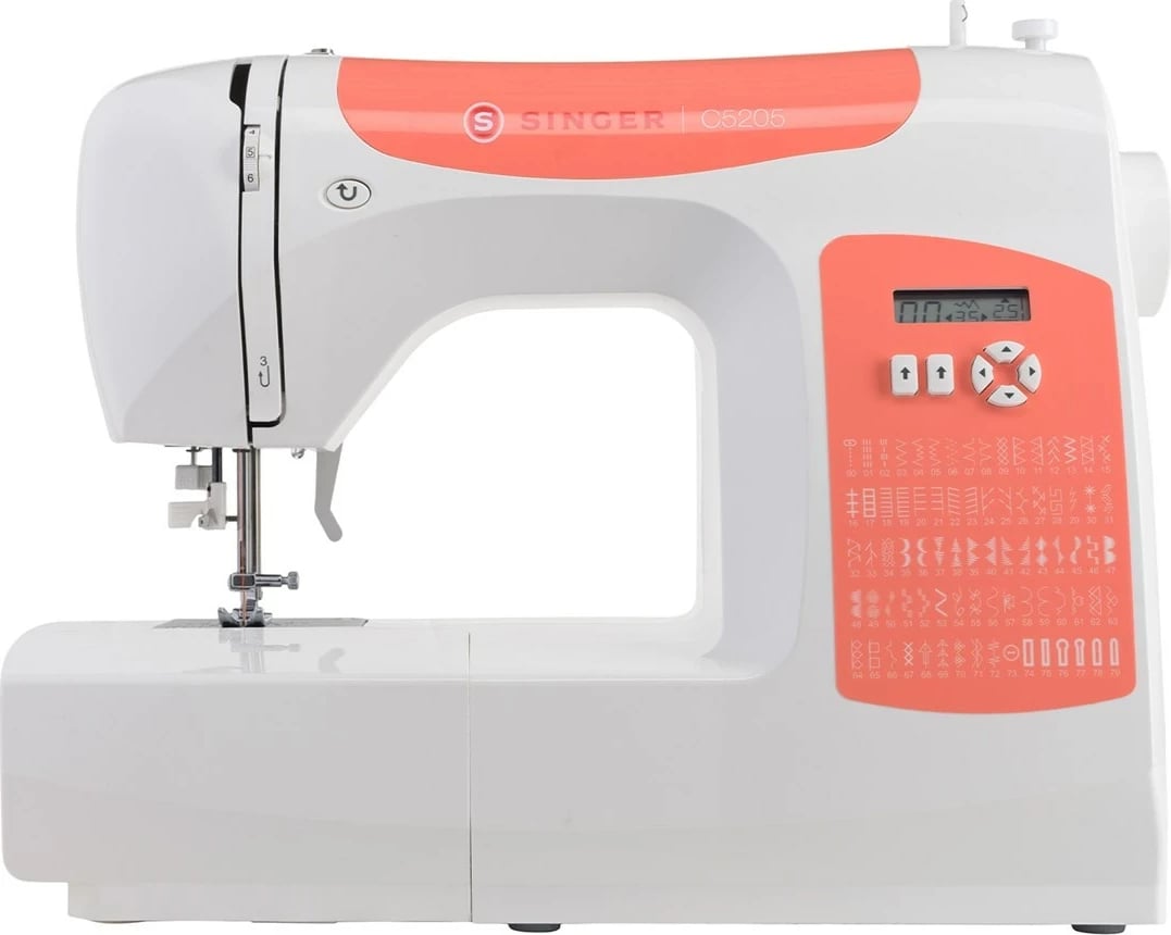 Makine qepëse Singer C5205-CR, Elektrike, Portokalli