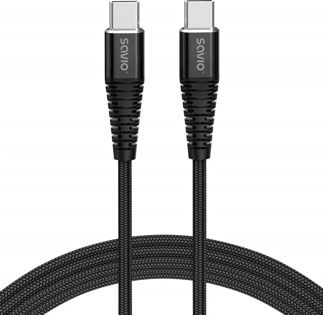 Kabllo Savio USB-C, 1m, e zezë