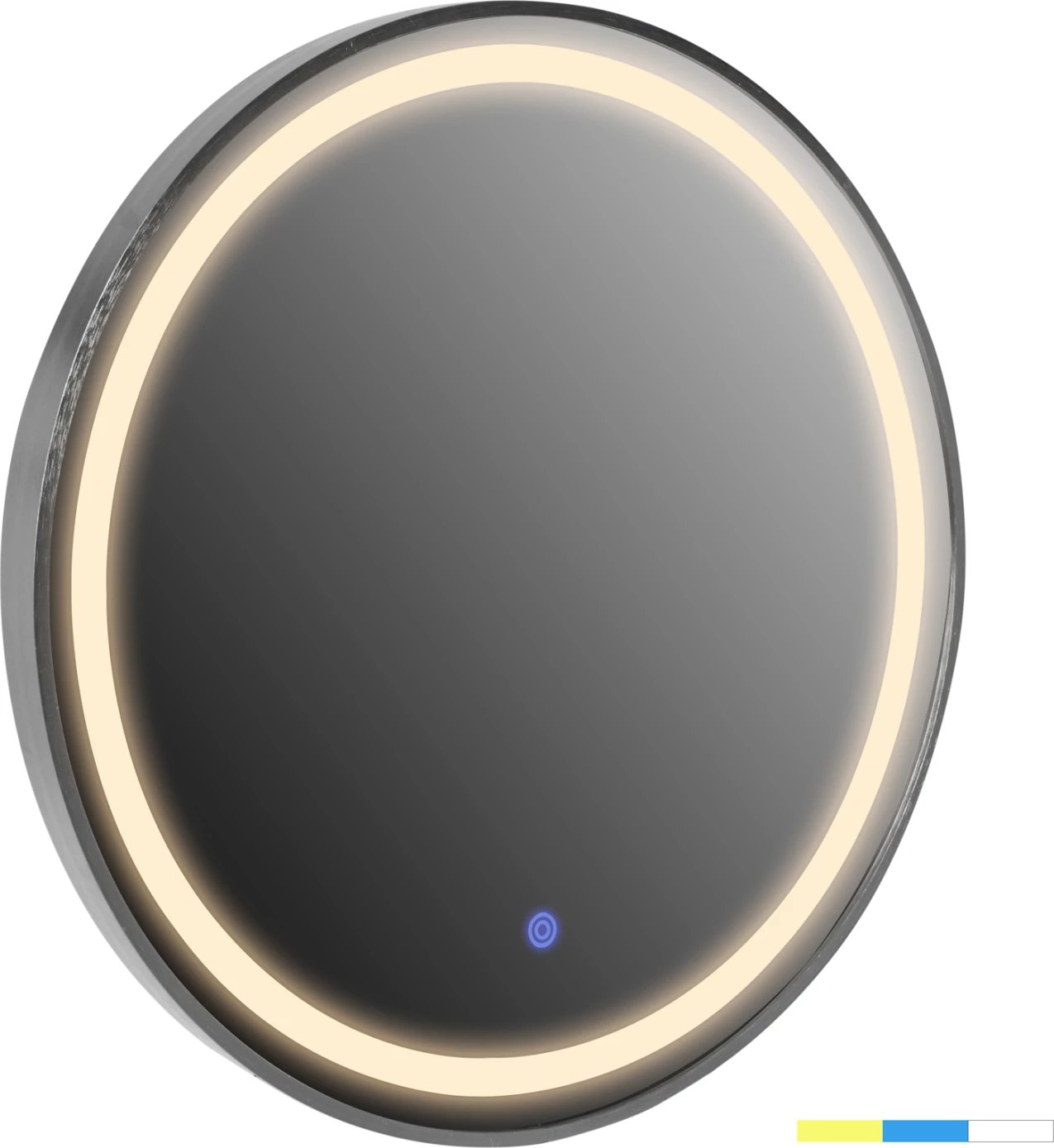 Pasqyrë muri e rrumbullakët FH9580.40 alumini, ngjyrë gri, LED dritë, Φ60x3cm