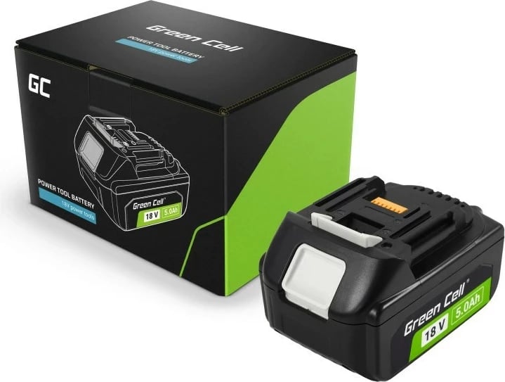 Bateri Green Cell PTMA18V5 për vegla pa kabllo, 5 Ah, 18 V, E zezë