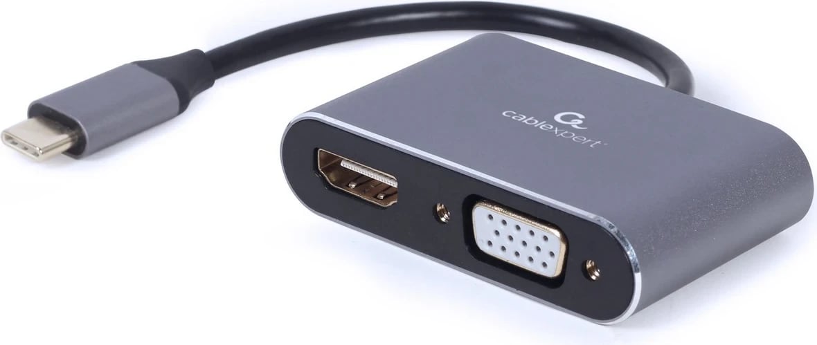 Adapter GEMBIRD USB Type-C në HDMI + VGA, gri