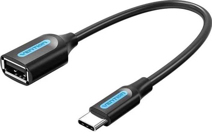 Adapter OTG Vention, USB-C në USB-A, 15cm, i zi