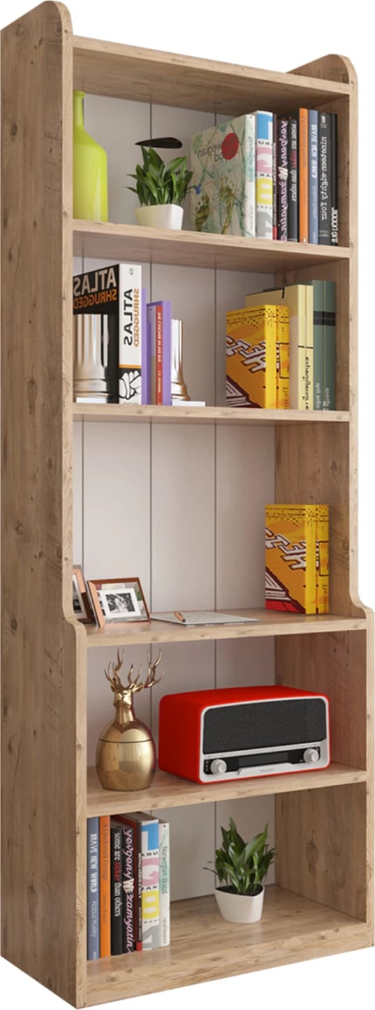 Raft librash NEAT FH18194.04 melaminë, ngjyrë druri natyral, 60x30x180 cm