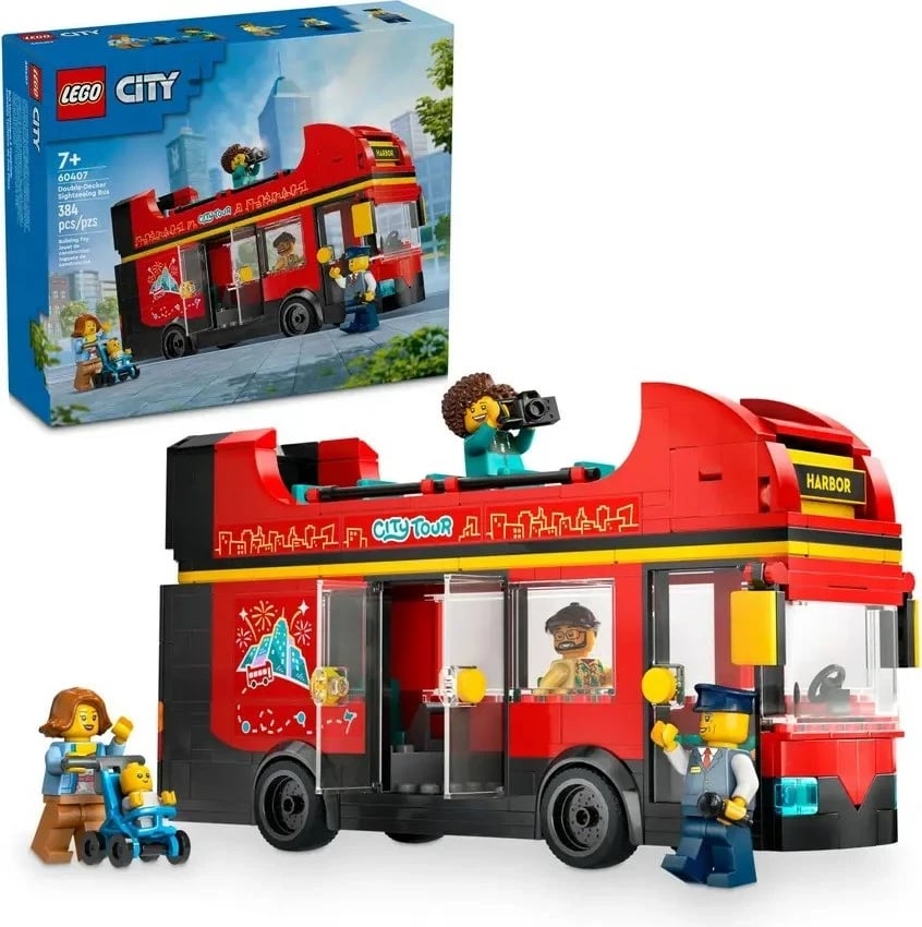 Set LEGO City 60407, Autobus i kuq dykatësh, 5 minifigura