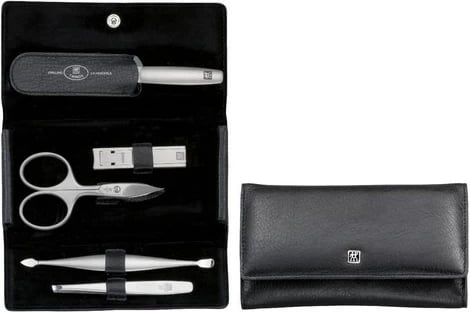 Set manikyrë Zwilling Twinox, 5 copë, Pouch lëkure, Zi