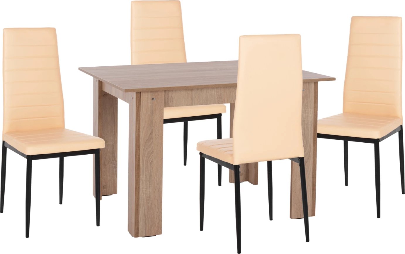 Set për ngrënie 5 pjesë FH11908, tavolinë 110x80cm & 4 karrige 'Lady' kapuçino PU