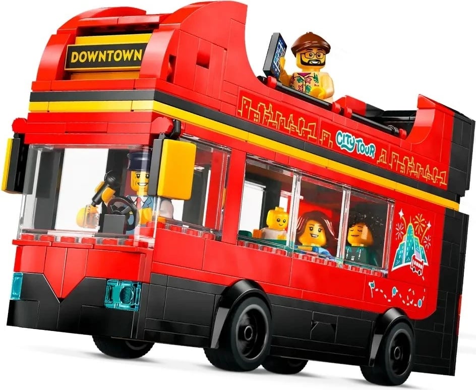 Set LEGO City 60407, Autobus i kuq dykatësh, 5 minifigura