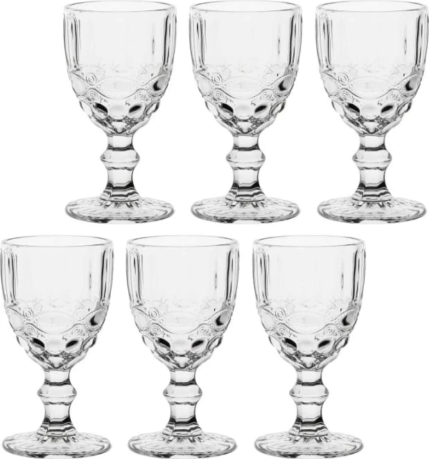 Set 6 gota LA PORCELLANA BIANCA Barberino, 250 ml, Transparent