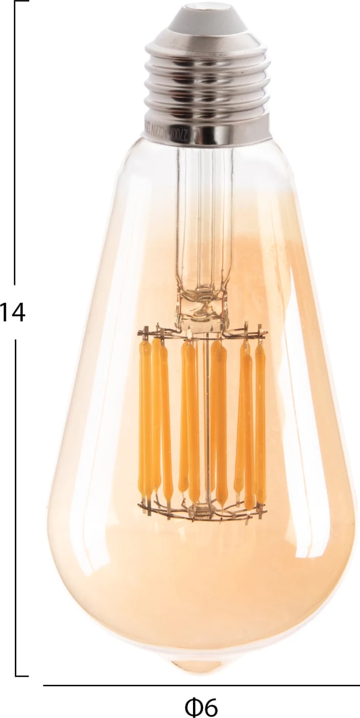 Llambë LED filament, 12W, E27, 3000K, ngjyrë ari, FH4189.02