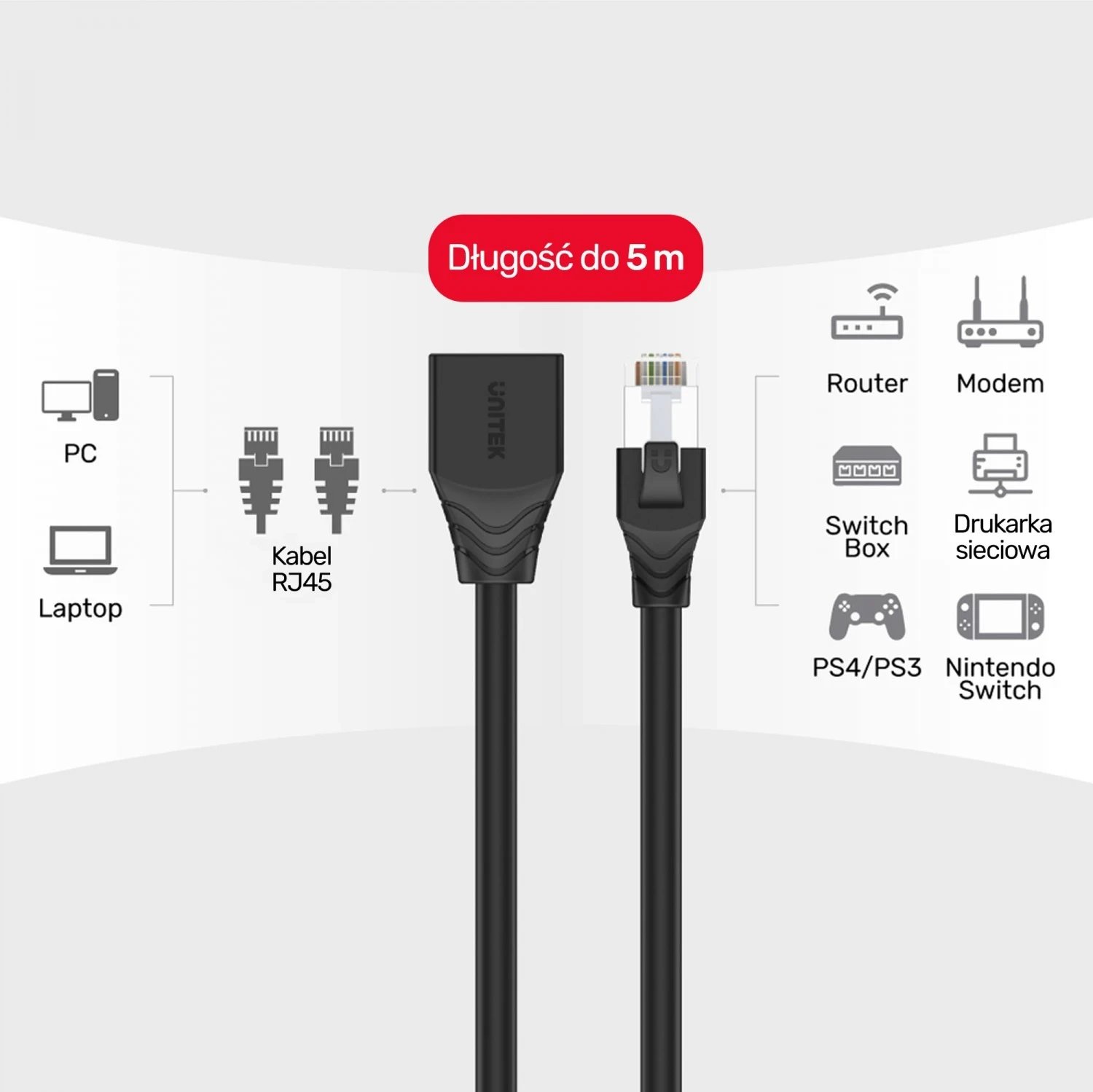 Kabllo rrjeti Unitek UTP MF, 3m, i zi