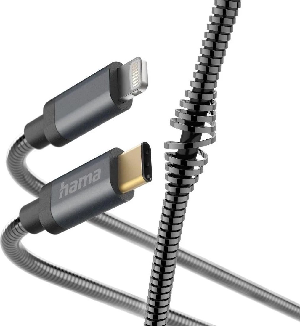 Kabllo karikuese Hama Metal USB-C- Lightning 1.5m, i zi