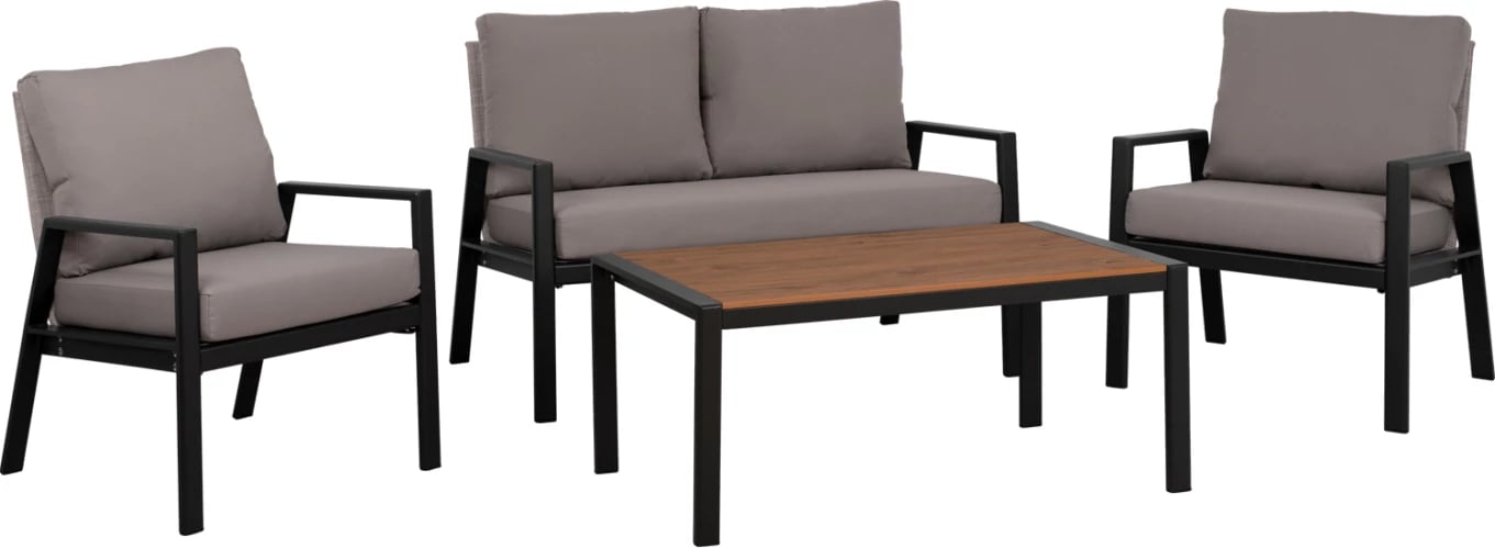 Set 4 pjesë dhomë ndenje anthracite-gri FH5128.12 gri tekstilene