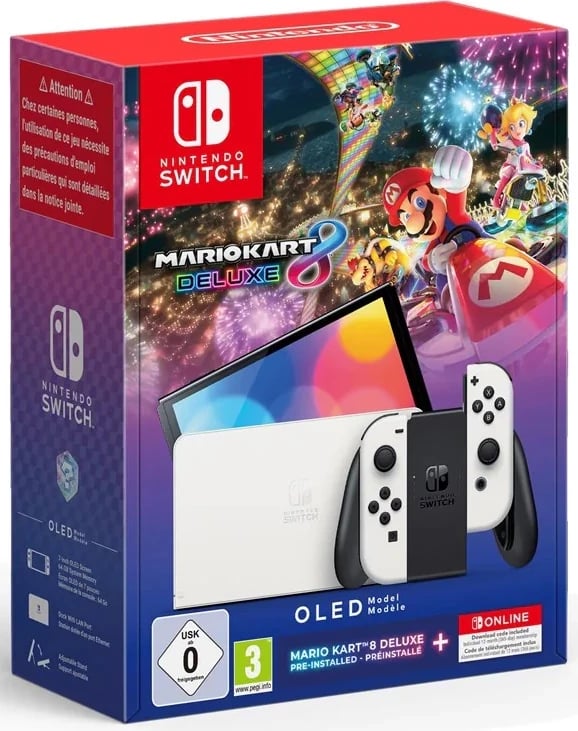 Konsolë Nintendo Switch OLED, Mario Kart 8 Deluxe, e bardhë