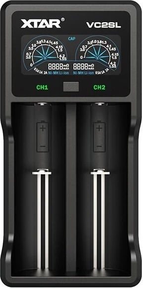 Mbushës baterish XTAR VC2SL, për Li-ion / Ni-MH / Ni-CD 18650, i zi