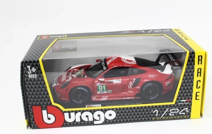 Model Porsche 911 RSR LM 2020 BBURAGO 1:24, Kuqe