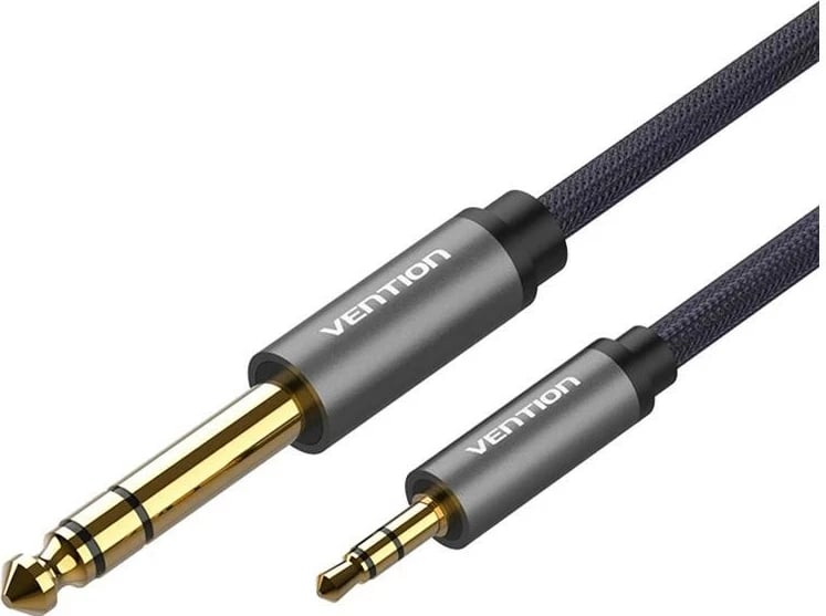 Kabëll audio Vention miniJack 3.5mm/Jack 6.5mm, 2m, zi-gri