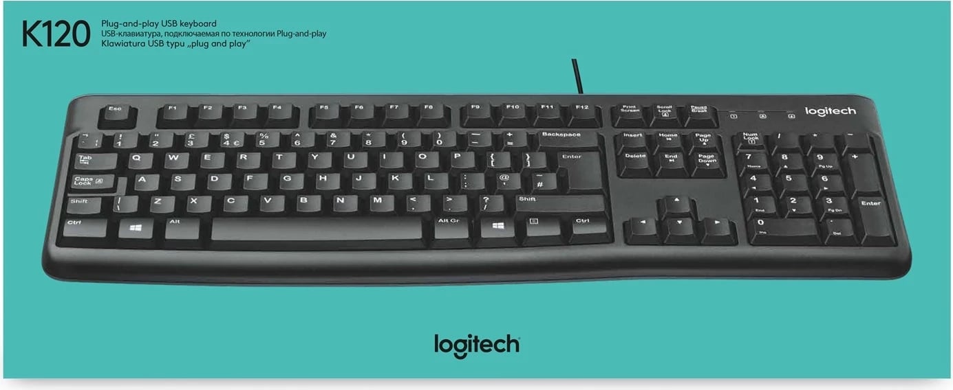 Tastierë Logitech K120, e zezë