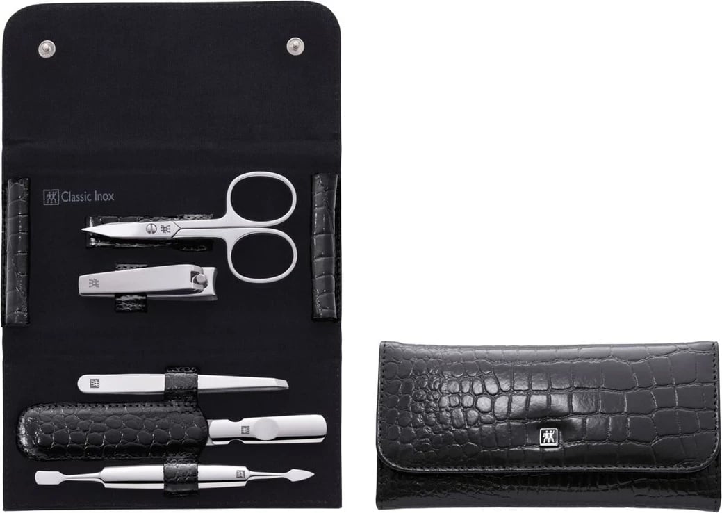 Set manikyrë ZWILLING Classic Inox, 5 pjesë, Lëkurë e zezë