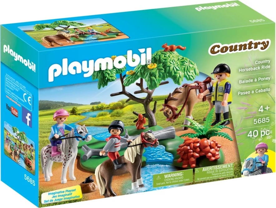 Set lodrash Playmobil Country Horseback Ride, 40 pjesë, shumëngjyrësh
