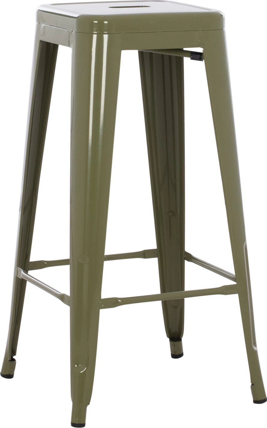 Karrige për bar metalike Melita, ngjyrë ulliri e errët, FH8642.03, 43x43x78 cm