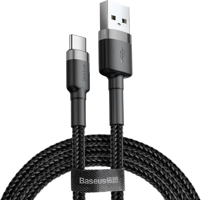 Kabëll USB-C Baseus Cafule 3A 1m, gri & zi
