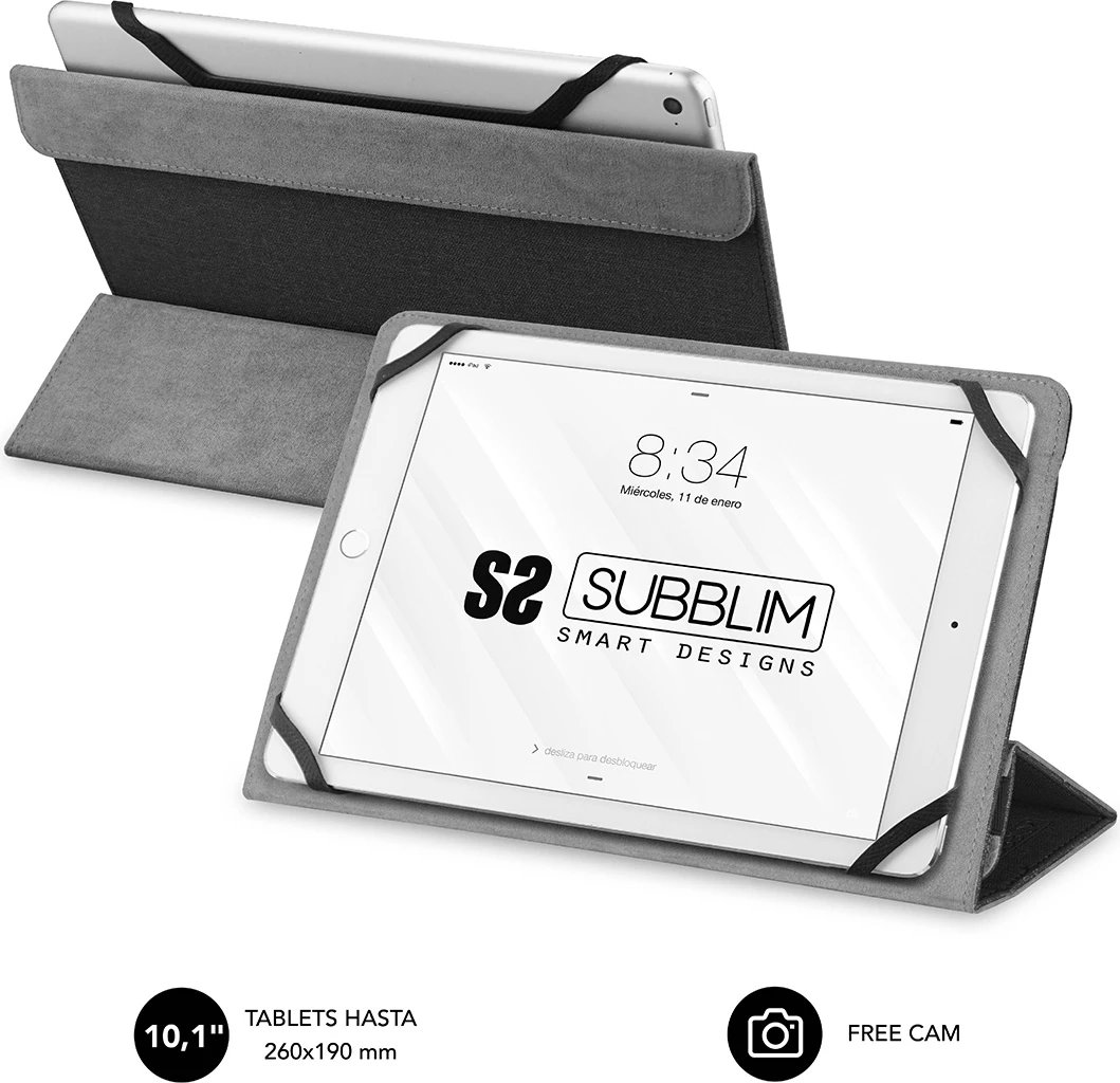 Mbështjellës tabletë SUBBLIM UNIVERSAL FREECAM 10.1"- 11" i zi SUB-CUT-2FC001