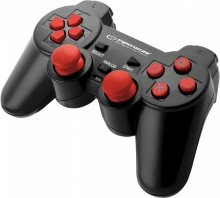 Kontroller Gaming Esperanza EGG106R për PC, Playstation 2, Playstation 3, i zi/ i kuq