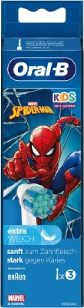 Kokë furçe dhëmbësh Oral-B Kids Spiderman 3-Pack