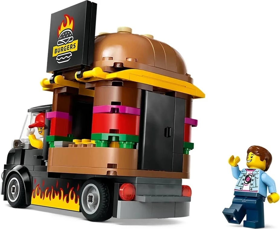 Set LEGO City 60404 Burger Truck, 194 pjesë, për fëmijë 5+