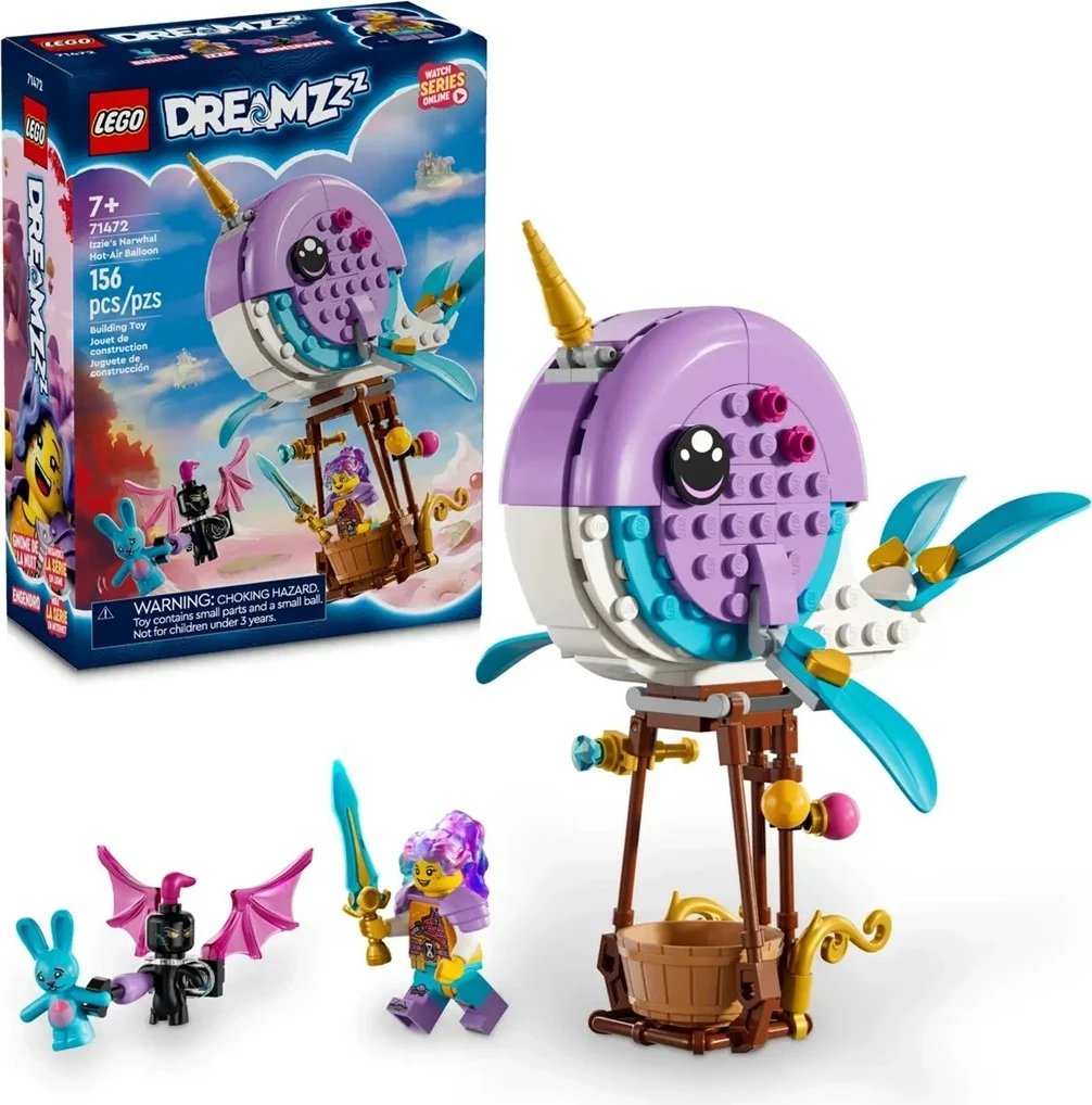 Set LEGO DREAMZZZ 71472, Balonë me ajër të nxehtë Narval, 156 pjesë