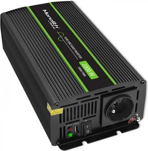 Adaptor/Inverter i Energjisë për Auto Qoltec Monolith 2000 W, Ngjyrë e Zezë