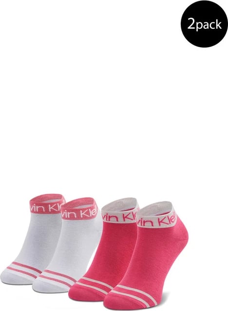 Çorape për femra Calvin Klein, të bardha / rozë, 2 pale