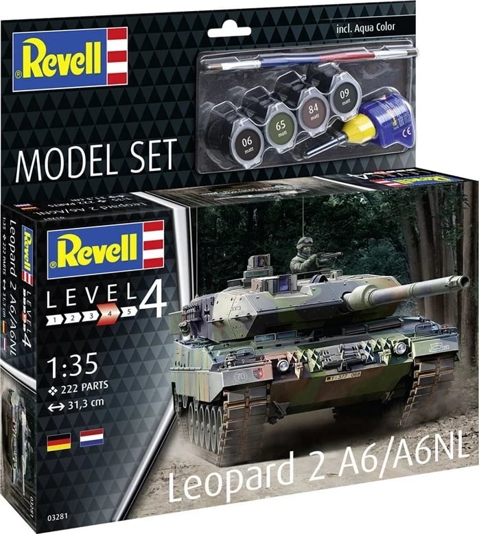 Set model Revell Leopard 2A6/A6NL, 1:35, 222 pjesë