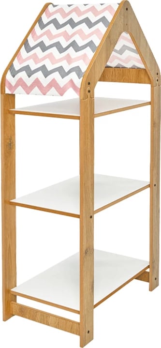 Raft Montessori Zoilen I pakoworld bardhë-natyrale-rozë mdf 50x30x100cm